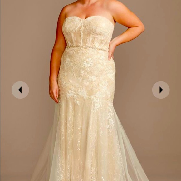 Size 18 W  Never worn altered Wedding Dress & Bridal Bag included .